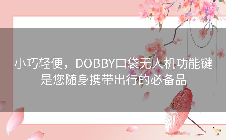 小巧轻便，DOBBY口袋无人机功能键是您随身携带出行的必备品