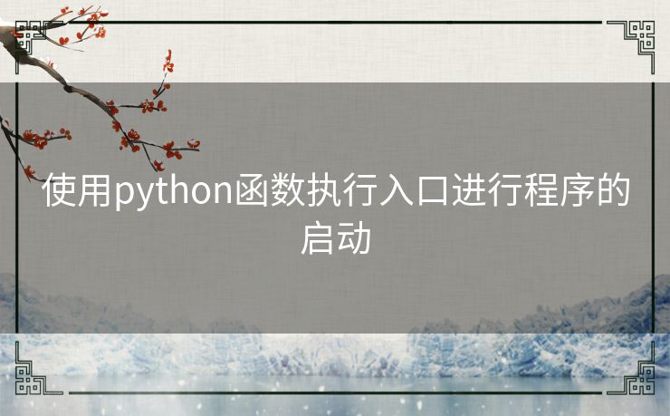 使用python函数执行入口进行程序的启动