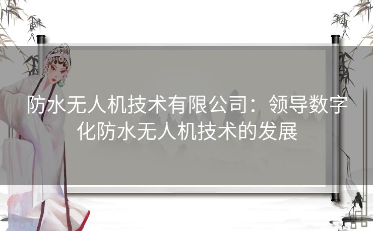 防水无人机技术有限公司:领导数字化防水无人机技术的发展 防水无人机技术有限公司:领导数字化防水无人机技术的发展
