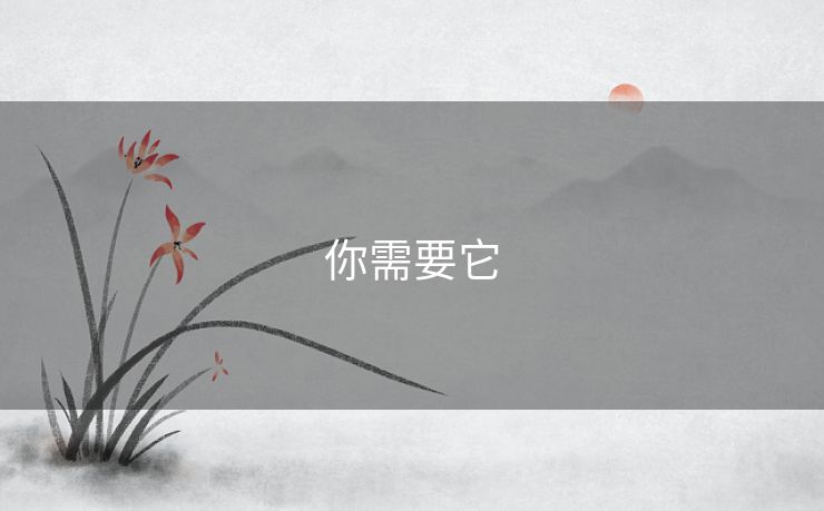 你需要它 你需要它
