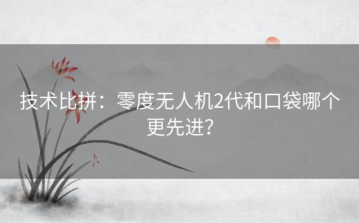 技术比拼：零度无人机2代和口袋哪个更先进？