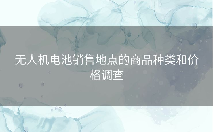 无人机电池销售地点的商品种类和价格调查 无人机电池销售地点的商品种类和价格调查