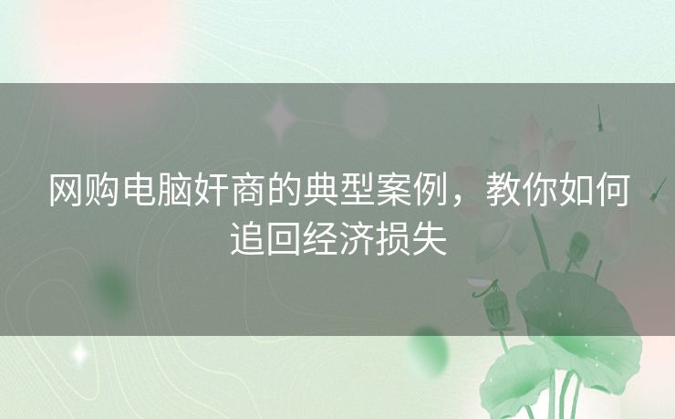 网购电脑奸商的典型案例,教你如何追回经济损失 网购电脑奸商的典型案例,教你如何追回经济损失
