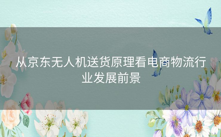 从京东无人机送货原理看电商物流行业发展前景