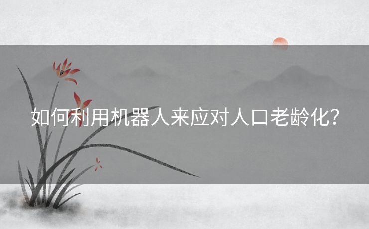 如何利用机器人来应对人口老龄化? 如何利用机器人来应对人口老龄化?