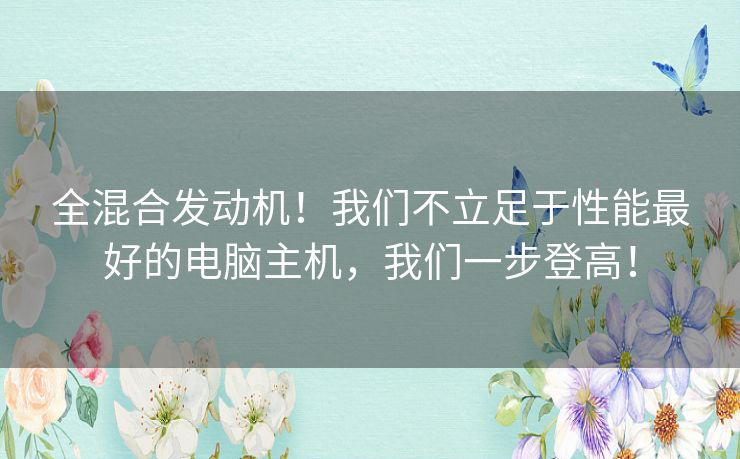 全混合发动机!我们不立足于性能最好的电脑主机,我们一步登高! 全混合发动机!我们不立足于性能最好的电脑主机,我们一步登高!