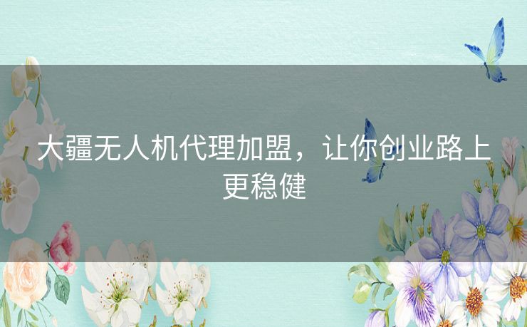 大疆无人机代理加盟,让你创业路上更稳健 大疆无人机代理加盟,让你创业路上更稳健