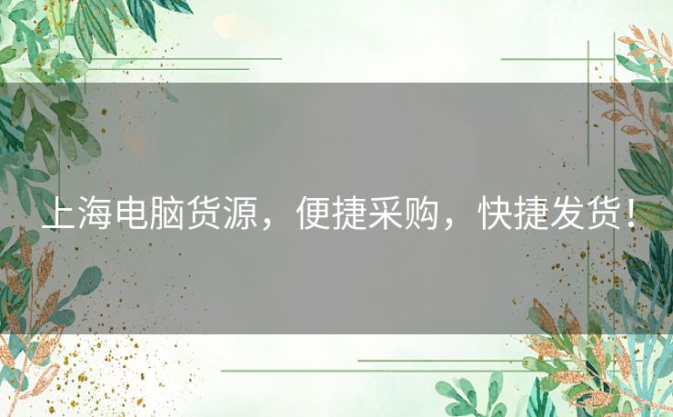 上海电脑货源，便捷采购，快捷发货！