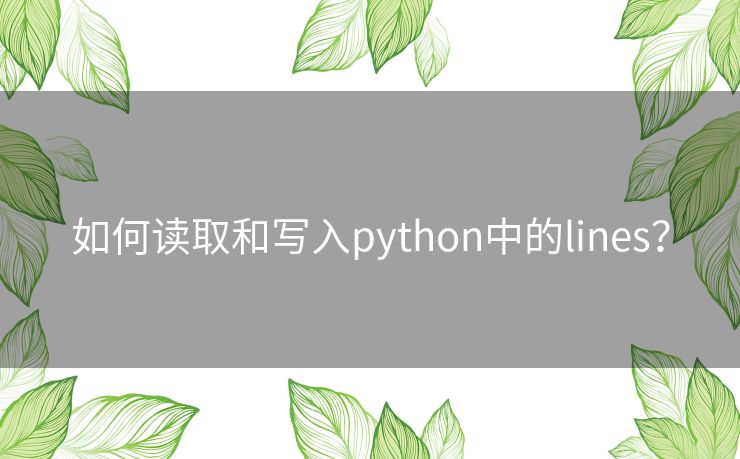 如何读取和写入python中的lines? 如何读取和写入python中的lines?