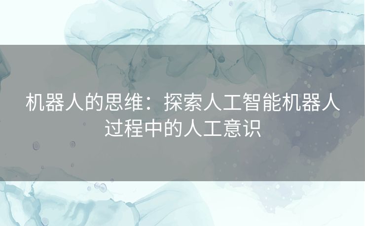 机器人的思维：探索人工智能机器人过程中的人工意识