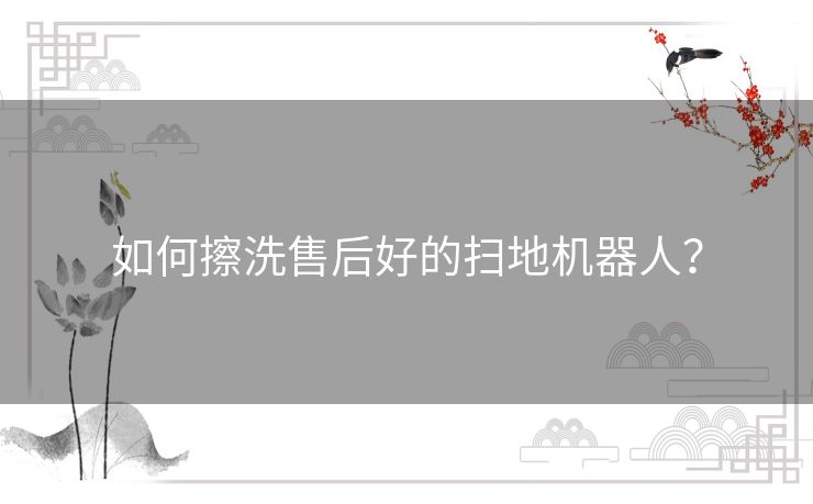 如何擦洗售后好的扫地机器人？