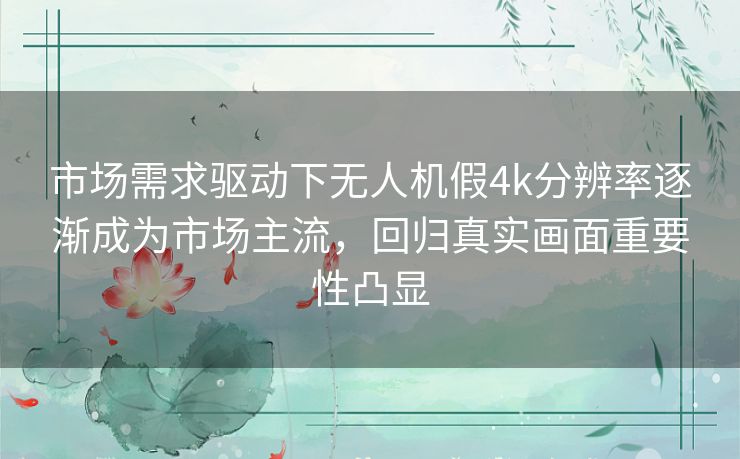市场需求驱动下无人机假4k分辨率逐渐成为市场主流,回归真实画面重要性凸显 市场需求驱动下无人机假4k分辨率逐渐成为市场主流,回归真实画面重要性凸显