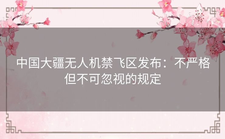 中国大疆无人机禁飞区发布:不严格但不可忽视的规定 中国大疆无人机禁飞区发布:不严格但不可忽视的规定