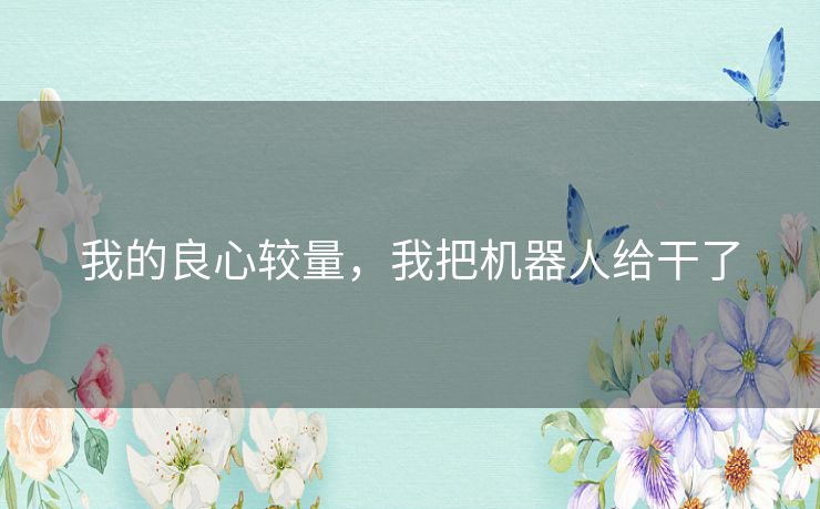 我的良心较量,我把机器人给干了 我的良心较量,我把机器人给干了