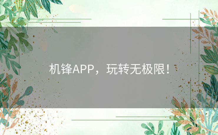 机锋APP,玩转无极限! 机锋APP,玩转无极限!