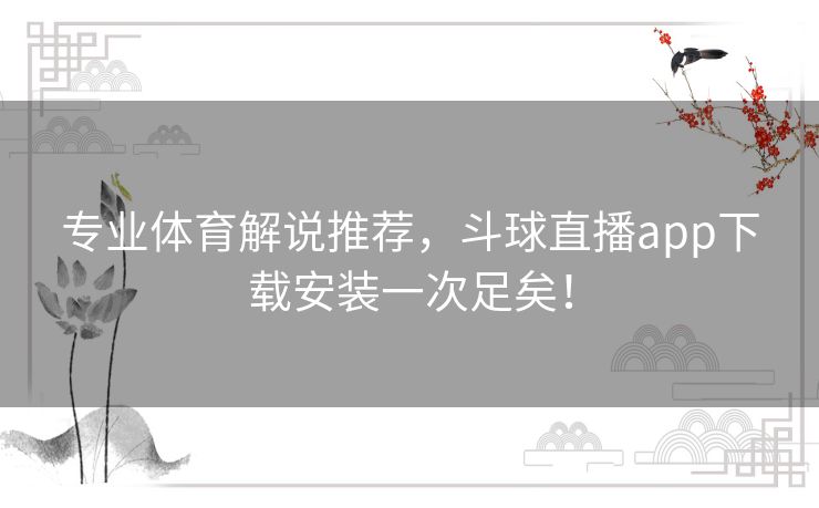 专业体育解说推荐，斗球直播app下载安装一次足矣！