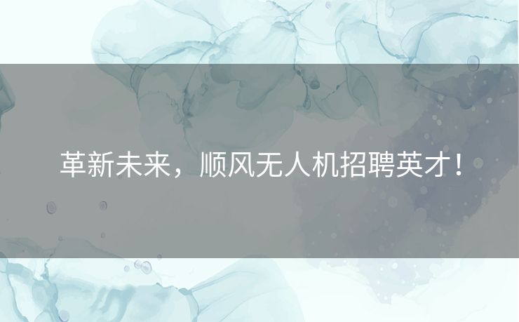 革新未来，顺风无人机招聘英才！
