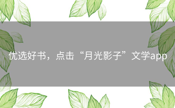 优选好书,点击“月光影子”文学app 优选好书,点击“月光影子”文学app