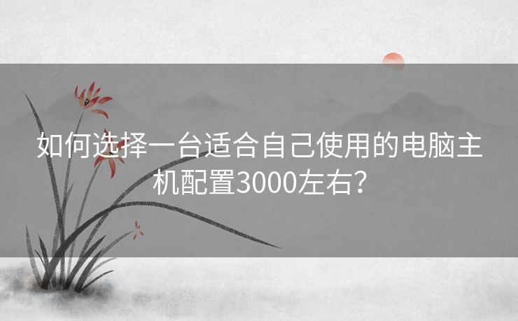 如何选择一台适合自己使用的电脑主机配置3000左右? 如何选择一台适合自己使用的电脑主机配置3000左右?