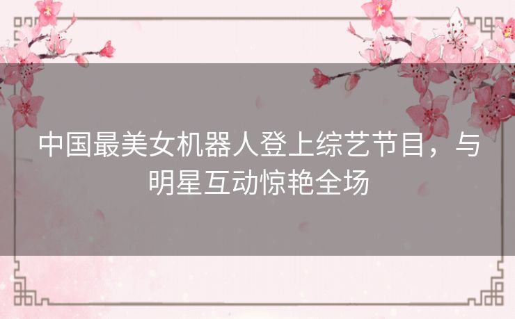 中国最美女机器人登上综艺节目,与明星互动惊艳全场 中国最美女机器人登上综艺节目,与明星互动惊艳全场