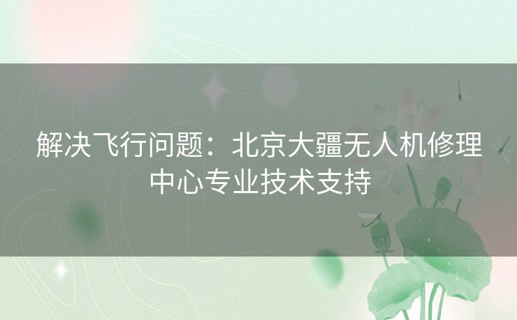 解决飞行问题:北京大疆无人机修理中心专业技术支持 解决飞行问题:北京大疆无人机修理中心专业技术支持
