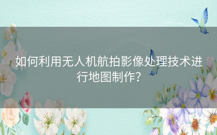 如何利用无人机航拍影像处理技术进行地图制作? 如何利用无人机航拍影像处理技术进行地图制作?