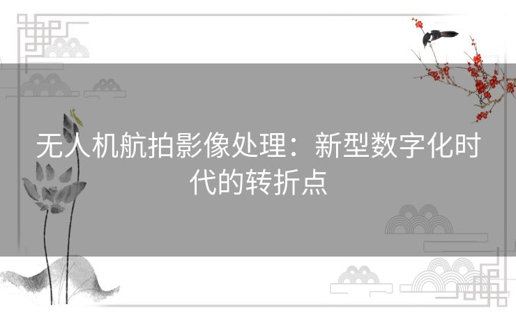 无人机航拍影像处理:新型数字化时代的转折点 无人机航拍影像处理:新型数字化时代的转折点