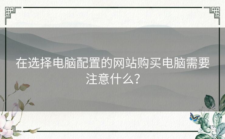 在选择电脑配置的网站购买电脑需要注意什么? 在选择电脑配置的网站购买电脑需要注意什么?