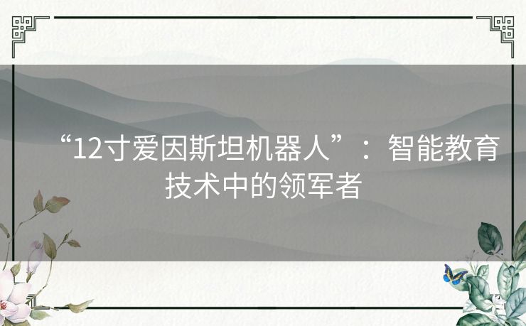 “12寸爱因斯坦机器人”：智能教育技术中的领军者