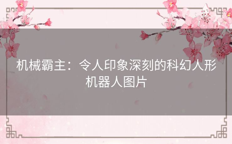 机械霸主:令人印象深刻的科幻人形机器人图片 机械霸主:令人印象深刻的科幻人形机器人图片