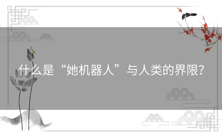 什么是“她机器人”与人类的界限? 什么是“她机器人”与人类的界限?
