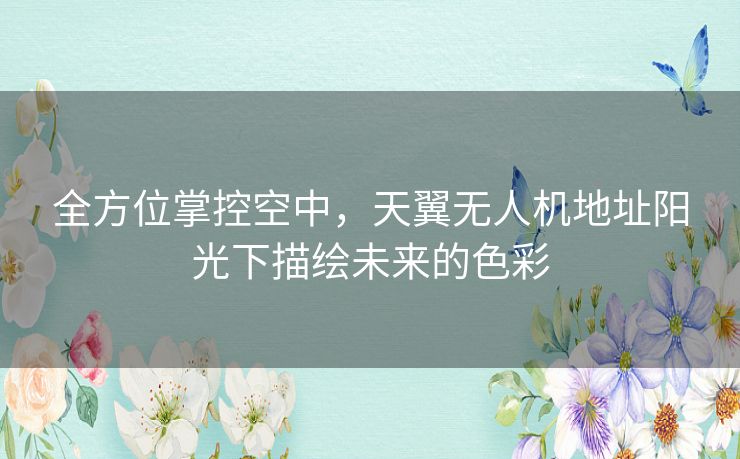 全方位掌控空中，天翼无人机地址阳光下描绘未来的色彩