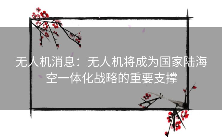 无人机消息:无人机将成为国家陆海空一体化战略的重要支撑 无人机消息:无人机将成为国家陆海空一体化战略的重要支撑