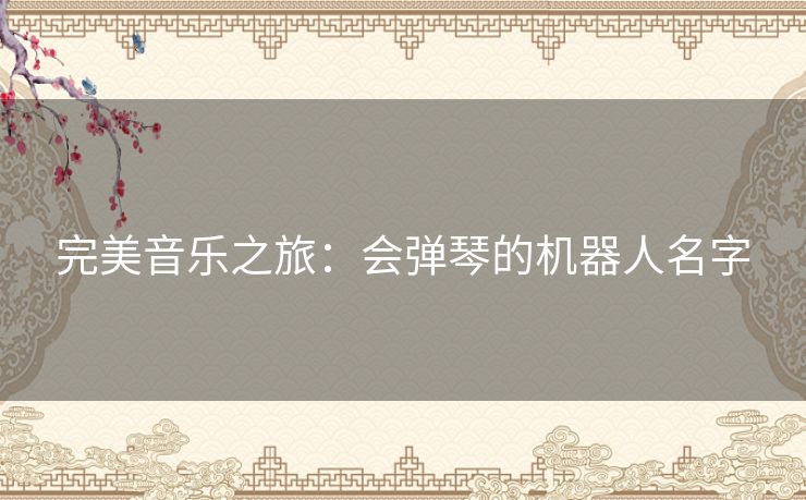 完美音乐之旅:会弹琴的机器人名字 完美音乐之旅:会弹琴的机器人名字