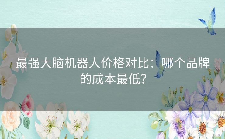 最强大脑机器人价格对比：哪个品牌的成本最低？