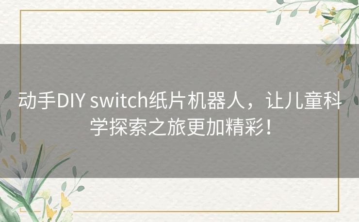 动手DIY switch纸片机器人,让儿童科学探索之旅更加精彩! 动手DIY switch纸片机器人,让儿童科学探索之旅更加精彩!