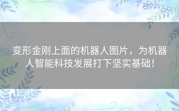 变形金刚上面的机器人图片，为机器人智能科技发展打下坚实基础！