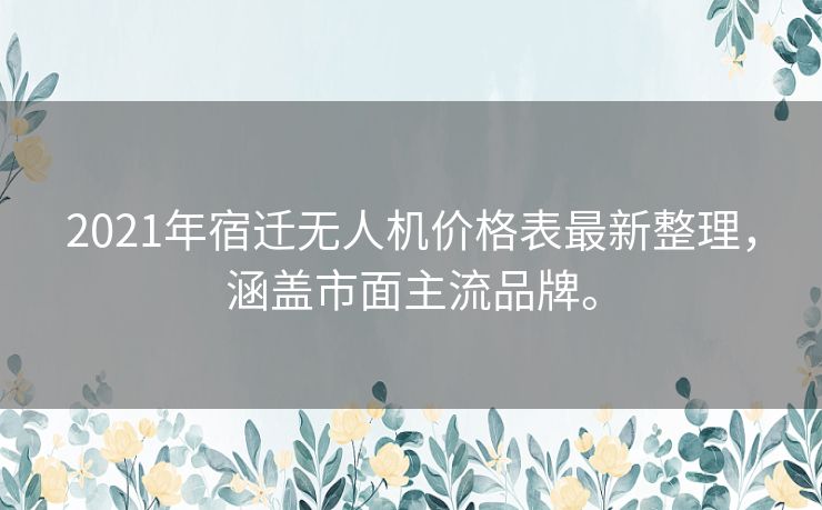 2021年宿迁无人机价格表最新整理，涵盖市面主流品牌。