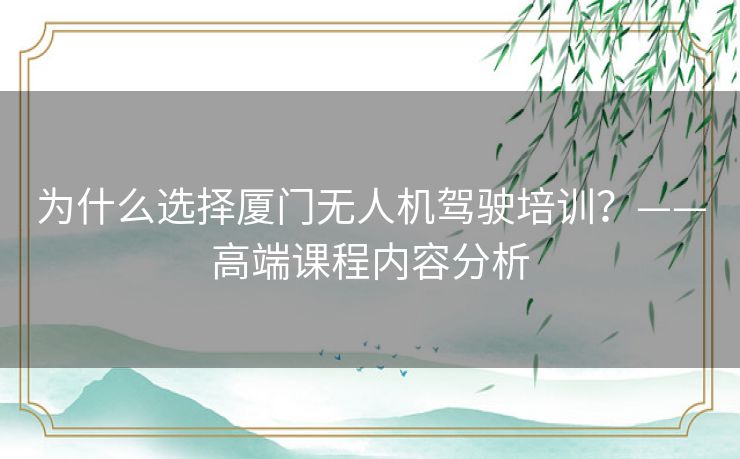 为什么选择厦门无人机驾驶培训?——高端课程内容分析 为什么选择厦门无人机驾驶培训?——高端课程内容分析